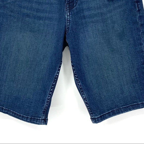 Calvin Klein Jeans City Short Dark Wash Blue Denim Bermuda Jean Shorts Size 6 - Picture 6 of 14
